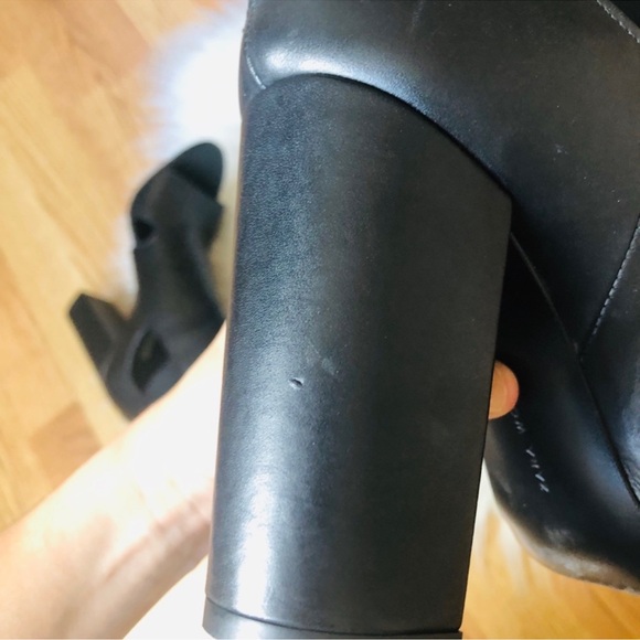 💖💕 ZARA LEATHER ANKLE BOOT SANDAL CUT OUT BUCKLE HEEL SHOE BLACK SIZE 40 9💕💖 - Picture 6 of 16